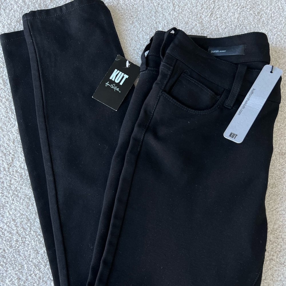 Kut From The Kloth DIANA Skinny Black Pants Size 0